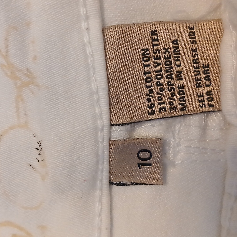 DG2 by Diane Gilman White Ankle Tie Stretch Jeans - Picture 9 of 12